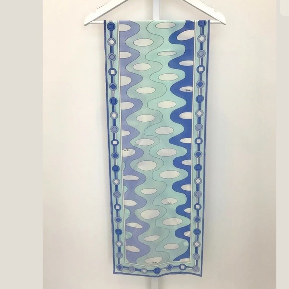 Emilio Pucci Accessories - EMILIO PUCCI BLUE LAVENDER SILK OBLONG SCARF NWOTS!
